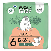 Moomin Baby 6 Maxi 12–24 kg (34 szt), eko pieluszki