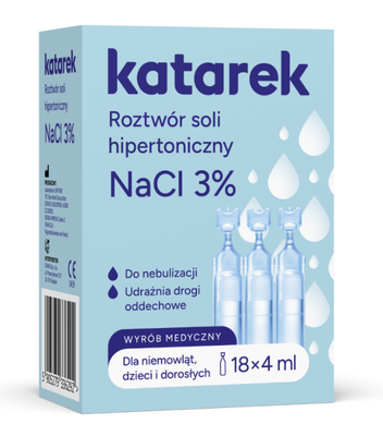 Katarek Ampułki Sól Hipertoniczna NACL 3% 18 x 4 ml
