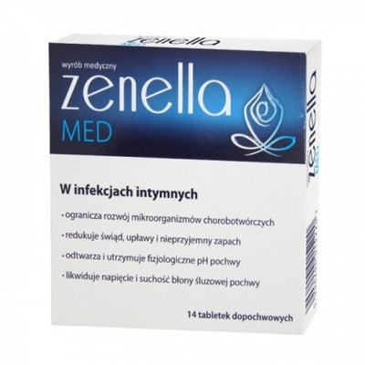 Zenella Med tabletki dopochwowe do stosowania w infekcjach intymnych 14tab