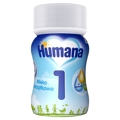 Humana 1 Mleko w płynie początkowe od urodzenia ZESTAW 12 x 90 ml