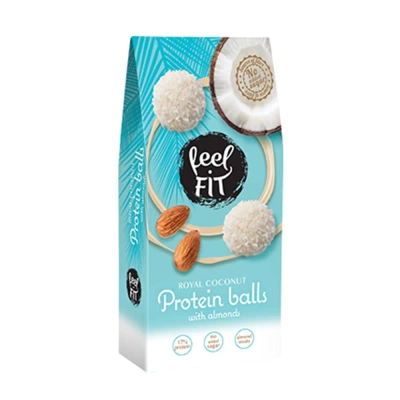 FEEL FIT Kulki proteinowe z migdałami bez cukru 63 g