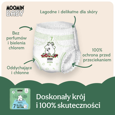 Muumi Baby Pants EKO PIELUCHOMAJTKI 7XL 16-26 kg 34 sztuki + CHUSTECZKI BEGGS GRATIS!