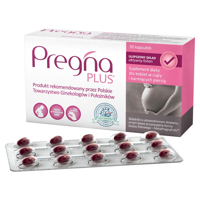 Pregna PLUS dla kobiet w ciąży i karmiących piersią  ZESTAW 3 x 30 kapsułek