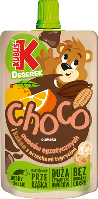 Kubuś CHOCO mus różne smaki mix zdrowe przekąski bez cukru ZESTAW 3 x 100 g