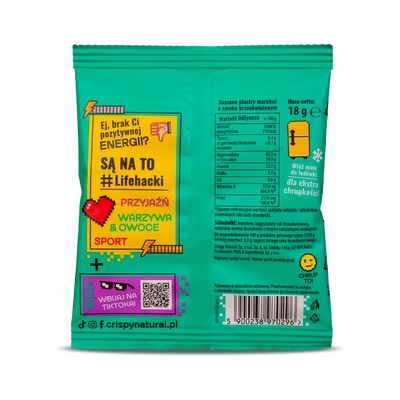 Crispy Natural marchew o smaku brzoskwiniowym - suszone kostki z marchwi ZESTAW 24 x 18 g