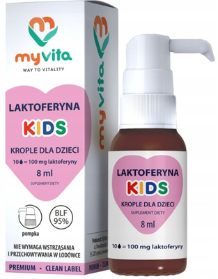 MyVita laktoferyna KIDS krople dla dzieci z pompką od 6 miesiąca 8 ml