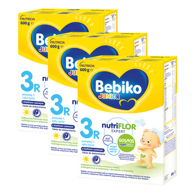 Bebiko Junior 3R Odżywcza formuła na bazie mleka dla dzieci powyżej 1. roku życia ZESTAW 3x600g