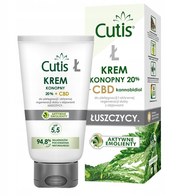 Cutis ŁUSZCZYCA krem konopny 20% + CBD 120 ml