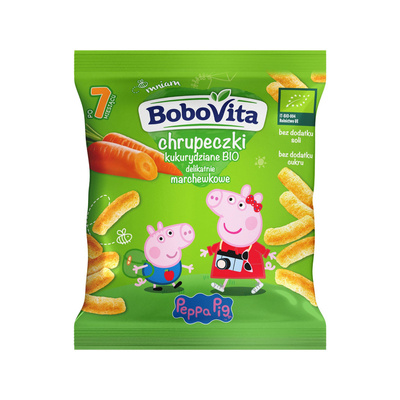  BoboVita Peppa Pig chrupeczki pomidorowe i marchewkowe ZESTAW 8 x 20 g