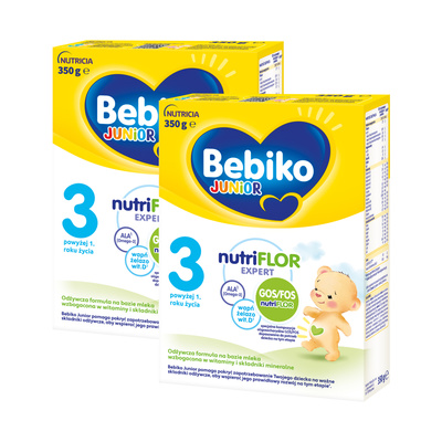 Bebiko Junior 3 Odżywcza formuła na bazie mleka dla małych dzieci powyżej 1. roku życia ZESTAW 2 x 350 g