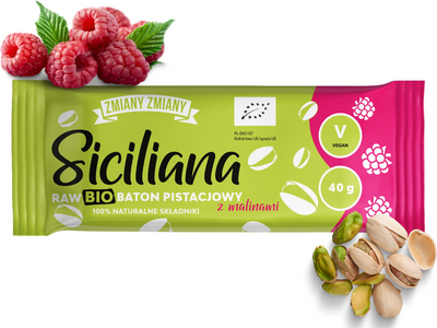 Zmiany Zmiany Baton Siciliana pistacjowy z malinami 40 g