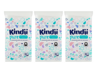 Kindii Pure Bawełniane płatki dla niemowląt ZESTAW 3 x 60 sztuk