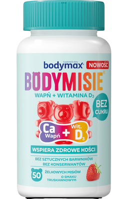 Bodymax Bodymisie żelki dla wapń + witamina C truskawkowe 50 sztuk