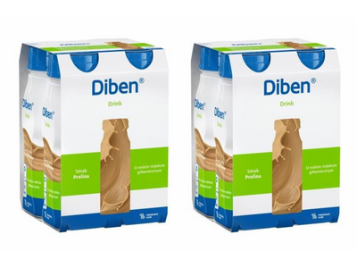 Diben Drink, smak pralina, 8 x 200 ml.  Żywność specjalnego przeznaczenia medycznego. Pacjent z cukrzycą, insulinoopornością.