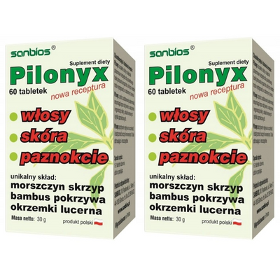 SANBIOS Pilonyx piękne WŁOSY, SKÓRA I PAZNOKCIE ZESTAW 2 x 60 tabletek