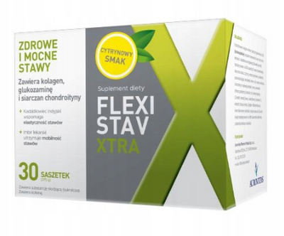 FlexiStav Xtra zdrowe kości kolagen smak cytrynowy 30 saszetek