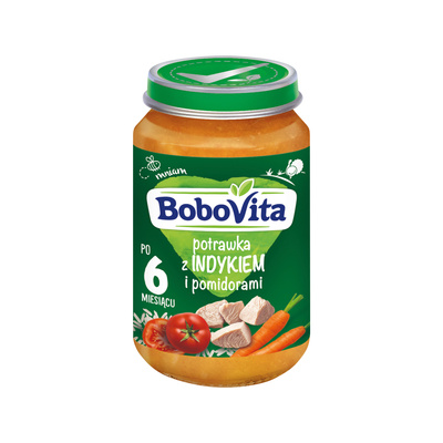 Obiadek dla dziecka BoboVita Potrawka z indykiem i pomidorami po 6. miesiącu 190 g