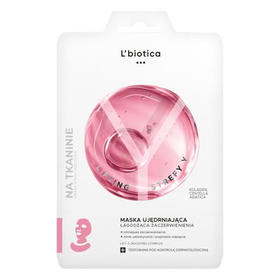 L'biotica Lifting Strefy Y Ujędrniająca maska na tkaninie łagodząca zaczerwienienia 1 sztuka