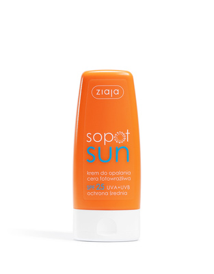 Ziaja krem do opalania cera fotowrażliwa SPF 25 UVA + UVB ochrona średnia 60 ml