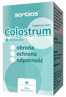 SANBIOS Colostrum siara bydlęca odporność 60 kapsułek