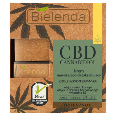 Bielenda cbd krem nawilżająco-detoksykujący z konopi siewnych cera mieszana/tłusta na dzień noc 50ml