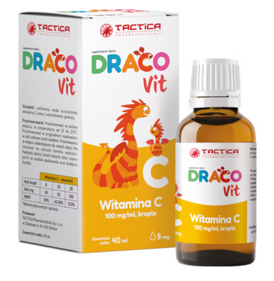 DRACOvit witamina C krople dla dzieci 100 mg/ml 40 ml krótka data