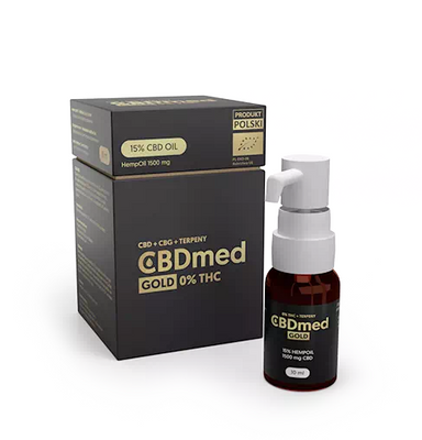 CBDmed olej konopny CBD Gold na uspokojenie 1500 mg 15 % 10 ml