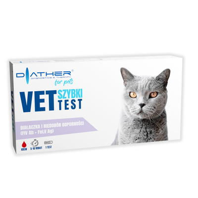 VET–TEST Niedobór odporności i białaczka test dla kota (FIV Ab + FeLV Ag) 1 sztuka