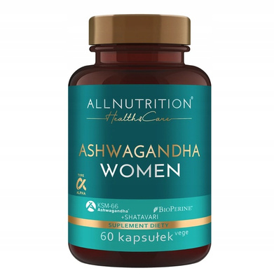 Allnutrition health & care ashwaganda dla kobiet, PMS stres, 60 kapsułek