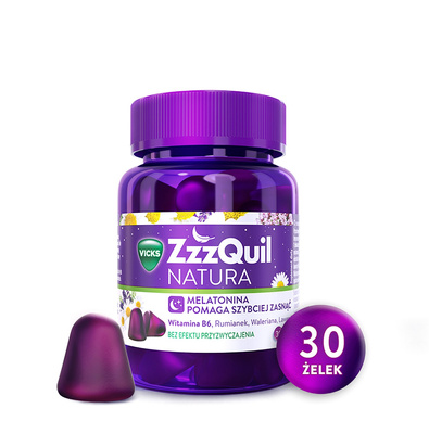 Vicks ZzzQuil Natura żelki z melatoniną owoce leśne 30 sztuk