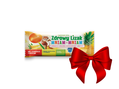 gratis Zdrowy lizak dla dzieci mniam mniam z witaminami smak ananasowy KSZTAŁT KULKA