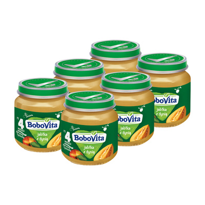 BoboVita Jabłka z dynią po 4 miesiącu ZESTAW 6 x 125 g