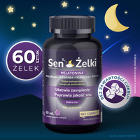 Sen Żelki melatonina z walerianą SPOKOJNY SEN SZYBKIE USYPIANIE 60 sztuk