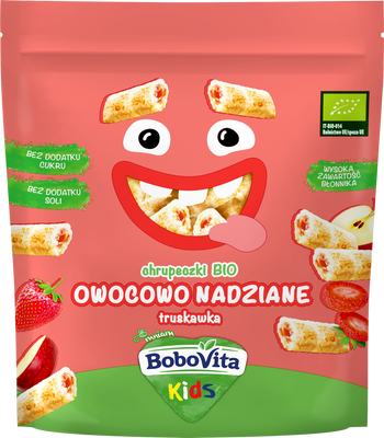 BoboVita Kids Chrupeczki bio owocowo nadziane RÓŻNE SMAKI po 3 roku życia ZESTAW 5 x 30 g