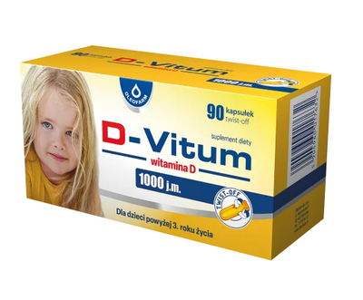 D-Vitum witamina D dla dzieci od 3. roku życia 1000 j.m. 90 kapsułek