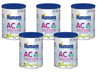 Humana Expert AC Żywność specjalnego przeznaczenia medycznego od urodzenia na kolki i zaparcia ZESTAW 5 x 350 g
