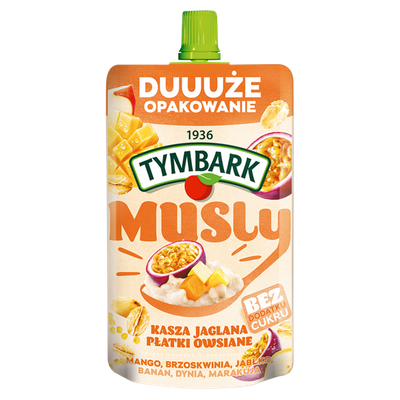 Tymbark Musly kasza jaglana płatki owsiane mango brzoskwinia jabłko banan dynia marakuja 170 g ZESTAW 3 + 1 GRATIS!