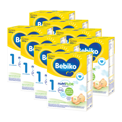 Bebiko 1 Mleko początkowe dla niemowląt od urodzenia ZESTAW 8x600g