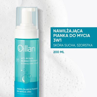 Oillan Nawilżająca pianka do mycia 3w1 200ml