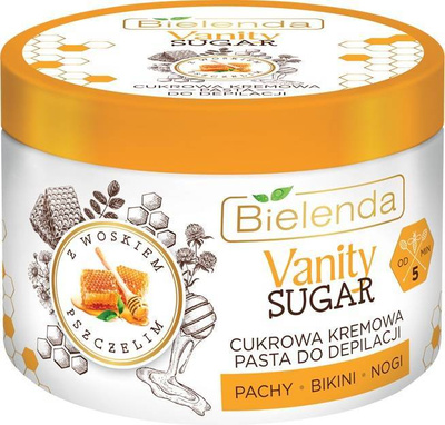 Bielenda vanity sugar cukrowa kremowa pasta do depilacji z woskiem pszczelim 100g