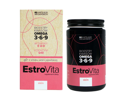 EstroVita Skin Sakura kwasy omega 3-6-9 skóra, cera 60 kapsułek