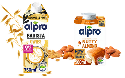 Alpro Barista Owies 750 ml + Alpro migdałowe 500 ml ZESTAW mleka roślinne do kawy