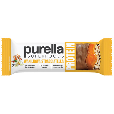 Purella Superfoods Protein bar baton proteinowy waniliowa straciatella 45 g