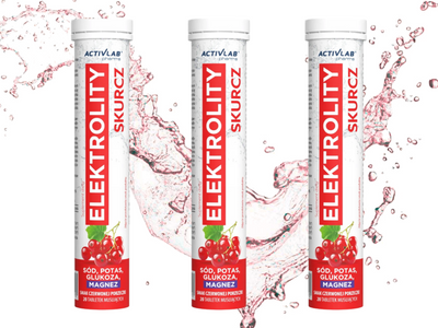 ActivLab Elektrolity Skurcz NAWODNIENIE smak czerwonej porzeczki ZESTAW 3 x 20 tabletek musujących
