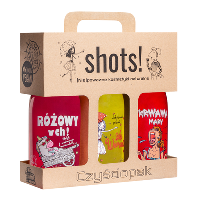 Shots! Czyściopak Damski Żel pod prysznic 3x500ml