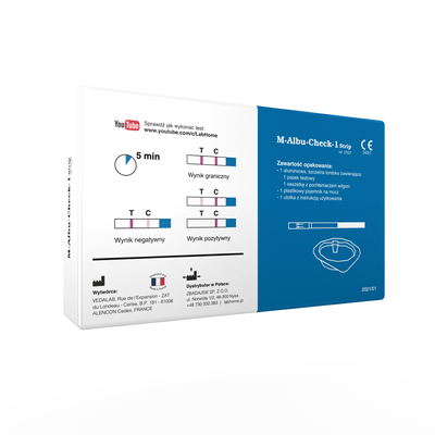 Lab Home Test na nerki M-Albu-Check-1 Strip – 1 test z moczu