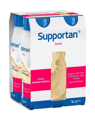 Supportan Drink, smak anansowo-kokosowy, 8 x 200 ml.  Żywność specjalnego przeznaczenia medycznego. Pacjent onkologiczny, wyniszczony. 