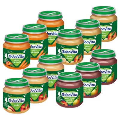 BoboVita Zestaw Mix-1 Deserków po 4 mc 12x125g