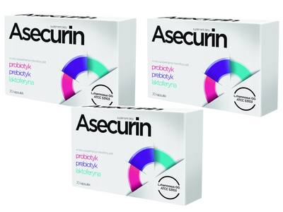 ASECURIN probiotyk laktoferyna ODPORNOŚĆ ZESTAW 3 x 20 kapsułek