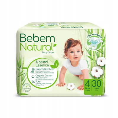 BEBEM NATURAL pieluszki bambusowe 4 MAXI 30 sztuk